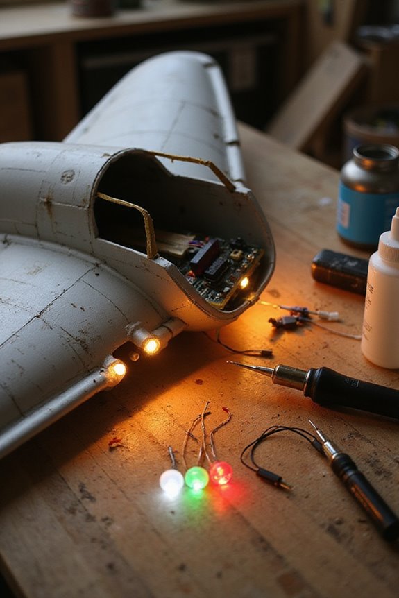 installing model aircraft lights