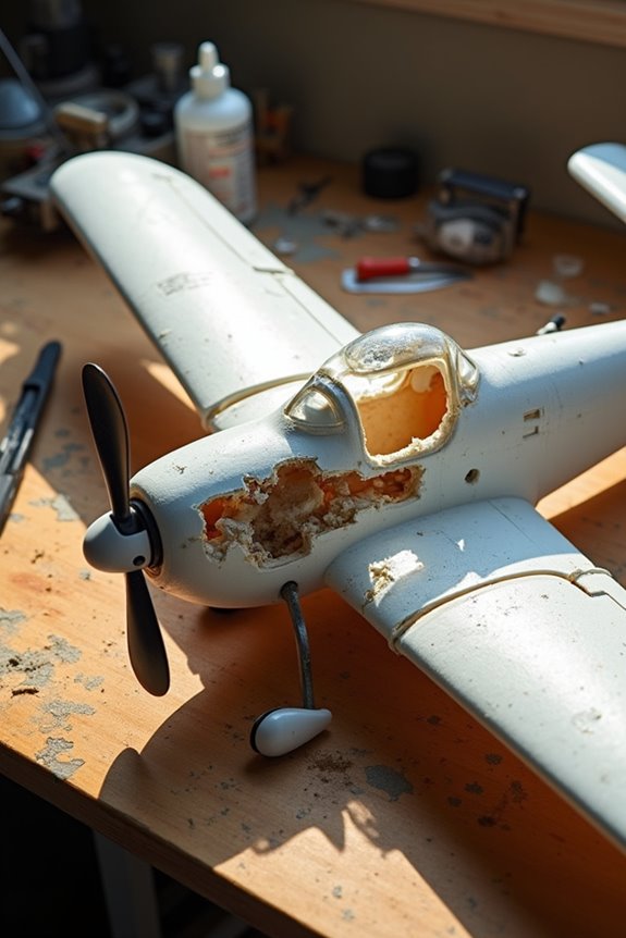 rc plane crash damages