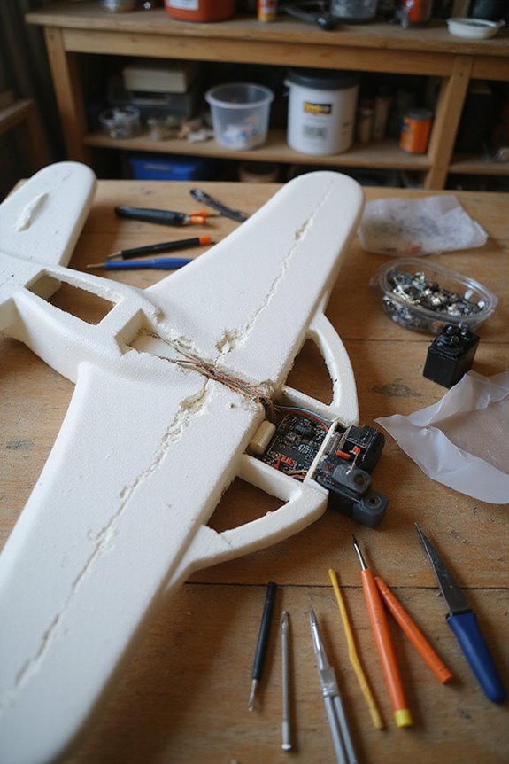 repairing rc airplane damage